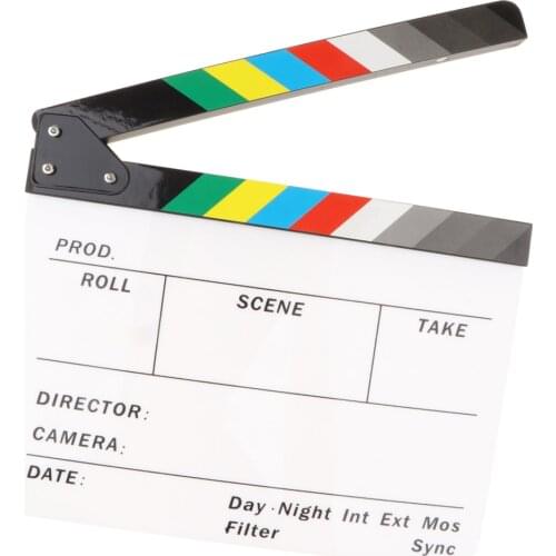 Traditional Acrylic TV Movie Clapper Board Director Clapperboard Film Cut Action Scene Fancy Dress Supplies