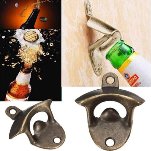 Zinc Alloy Vintage Antique Iron Wall Mounted Bar Beer Glass Bottle Cap Opener Kitchen Tools Beer Opener LX4221