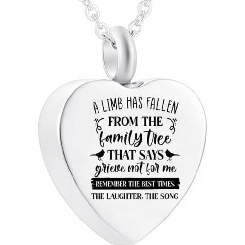 Cremation Jewelry Heart-Shaped Stainless Steel Urn Pendant Small Urn Souvenir To Commemorate The Death Of Relatives/Pets