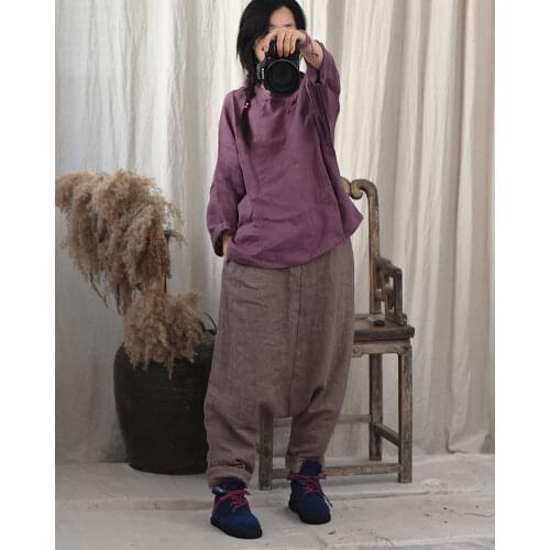 Women Plus Size Elastic Waist Striped Harem Pants Ladies Vintage retro Harem Trouser Female 2020 Stripe Loose Linen Padded Pants