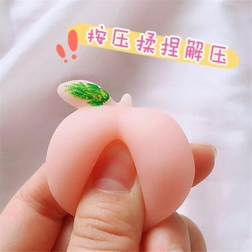 10 pcs Decompression Toy Honey Peach Kids Adults Decompression Toy Relief Mood Squeeze Relief Toys Squeezable Stress Reliever