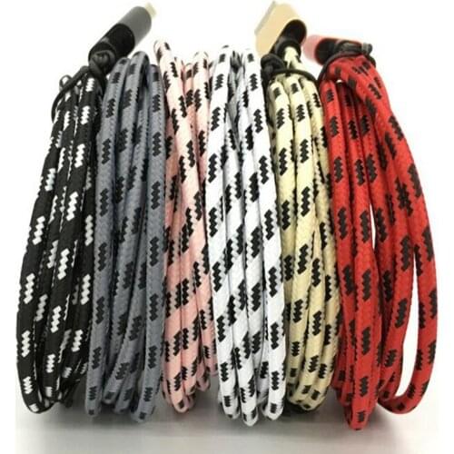 100pcs 2M 6FT Aluminum Alloy Braided nylon Fabric Type C Usb Charger Data cable For Samsung galaxy s9 s10 s8 Nexus 5 6p