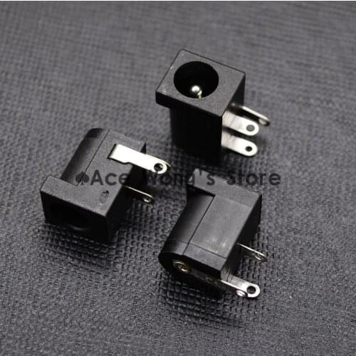100Pcs DC-005 Black DC Power Jack Socket Connector DC005 5.5*2.1mm 2.1 socket Round the needle