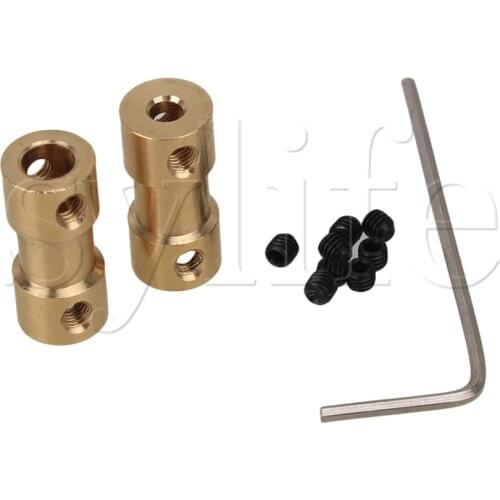 2pcs RC Airplane 3.17mm-5mm Brass Joint Motor Shaft Coupling Coupler Connector