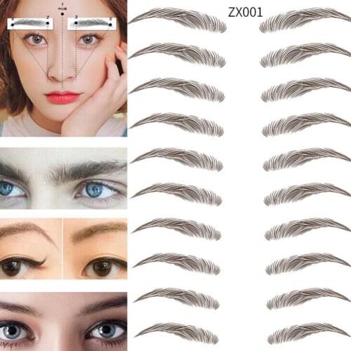 4D Hair like Authentic Eyebrows 4D Imitation Ecological Eyebrows Eyebrow Tattoo Sticker Water-based Brow stickers False Eyebrows