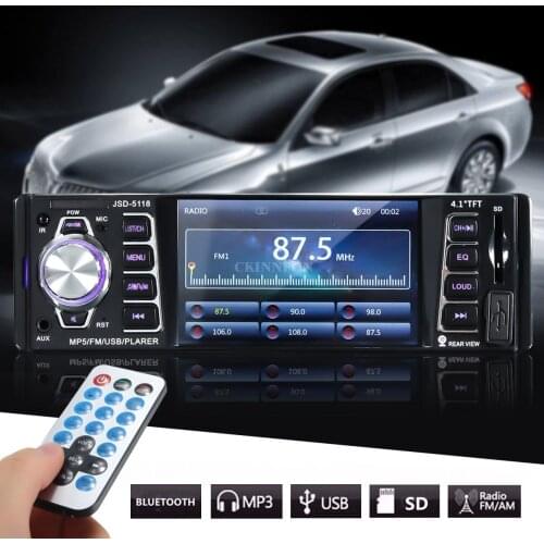 5Pcs/Lot Bluetooth In Dash Car MP5 Player USB/SD MP3 Stereo Audio Receiver FM Radio AUX Car Part Accessories JSD-5118
