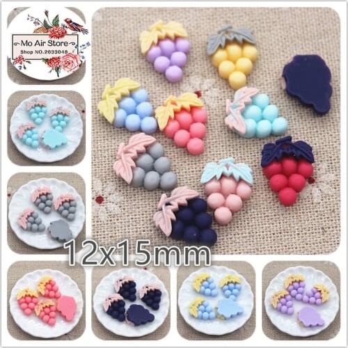 50pcs 12x15mm mix color small grape resin flatback cabochon DIY jewelry/phone/nail art decoration