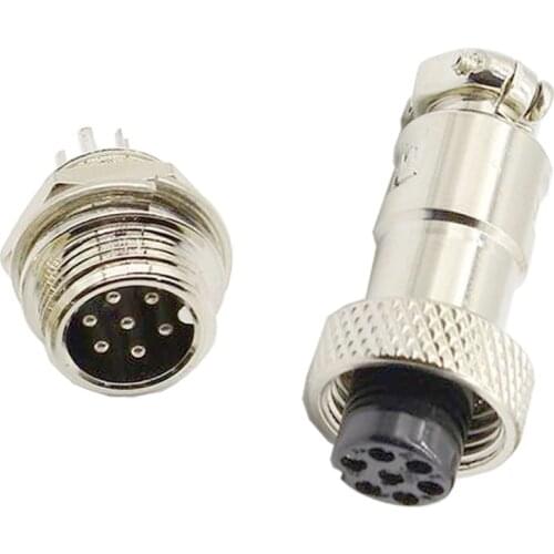 7 PIN 12mm GX12-7 Screw Aviation Connector Plug The Aviation Plug Cable Connector Regular Plug and Socket
