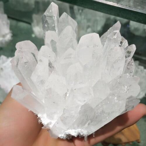 700g Natural transparent white crystal cluster natural crystal reiki healing