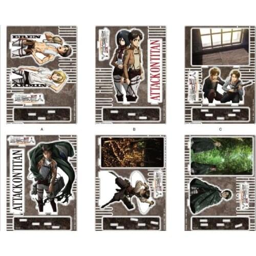Anime Attack on Titan Erwin Smith Levi·Ackerman Acrylic Figure Display Model Plate Accessries Tabletop Decor Three Insert Stand