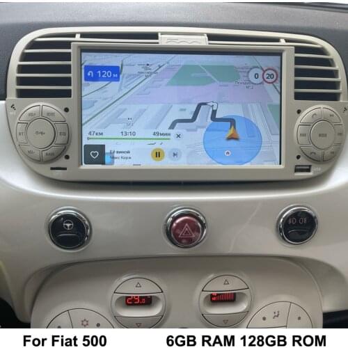 128GB Rom 2 Din Android 10 Car Multimedia Video Player Radio FOR FIAT 500 2013 2012 GPS Buit In DSP Carplay 4G Lte Head Unit