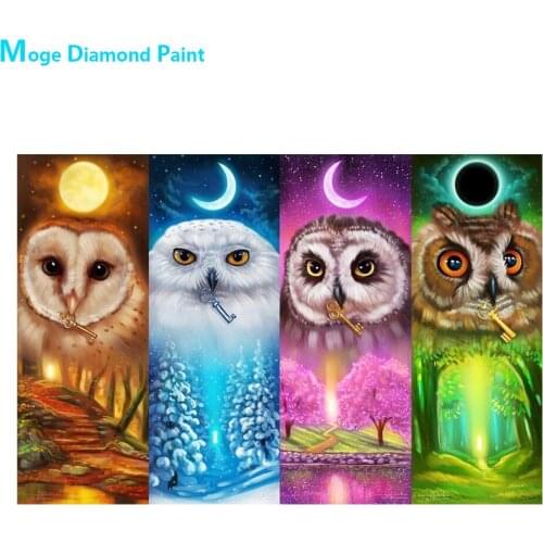 Four Seasons Scenery Owl Diamond Painting Animal Round Full Drill Scenic Nouveaute DIY Mosaic Embroidery 5D Cross Stitch Gifts