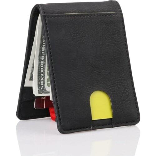 RFID Blocking Business Card Holder Case Cover Leather Money Clip Sim Pocket Card Wallet