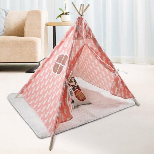 Baby Tents Portable Foldable Game Teepee Cartoon Cute Indian Childrens Tent Outdoor Kids Play House Canvas Cotton Triangle Tipi