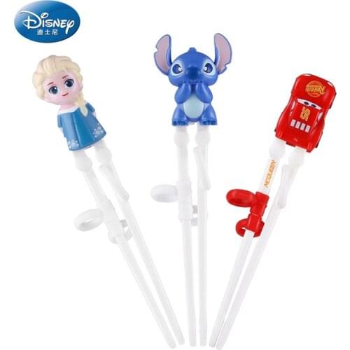 Disney Childrens Chopsticks Training Chopsticks Anime Figure Frozen Elsa Princess Stitch Cars Snow White Tableware Baby Gifts