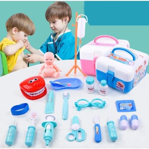 Kids Pretended Doctor Nurse Simulation Medical Tool box Role Play Toys Dentist
