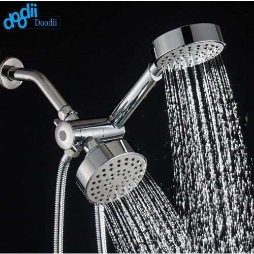 Doodii Chrome Finish Three Functions Ultra-Luxury 3-way 2 in 1 Shower-Head /Handheld-Shower Combo