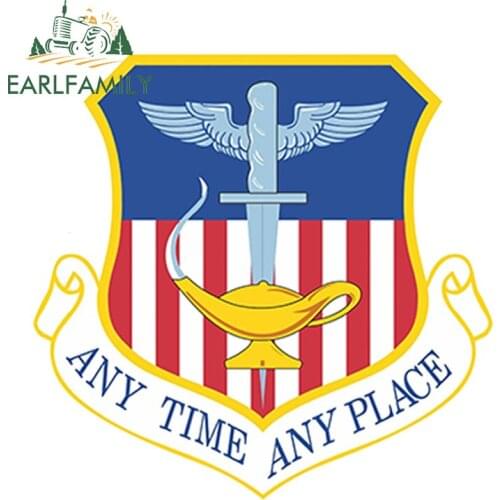 EARLFAMILY 13cm x 13cm STICKER ANY TIME AIR FORCE Decal US UNITED STATES Auto Moto Decor Waterproof Car Sticker
