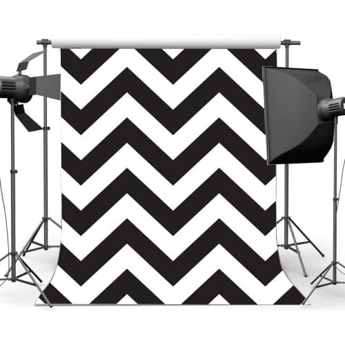 Chevron Backdrop Black and White Stripes Wallpaper Backdrops 3D Creative Photography Background