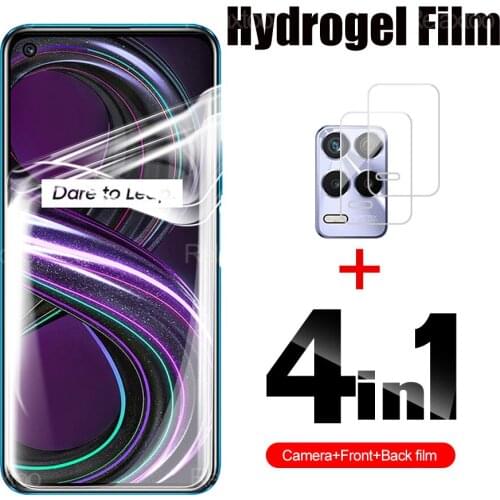 4IN1 Hydrogel Film Protection For OPPO Realme 8S 8i Full Cover Screen Camera Lens Protective Film Realmy 7 8 Pro 4G/5G Not Glass