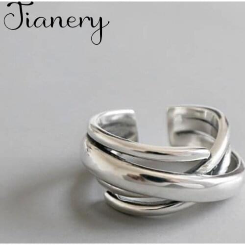 JIANERY Retro Jewelry Silver Color Geometric Irregular Rings For Women Bridal Engagement Party Antique Rings Wholesale