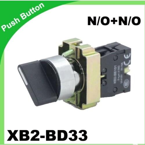 Push button XB2-BD33 N/O+N/O rotary switch 3 position stay put electrical switch with standard handle