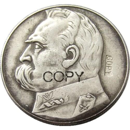 1934 - 1939 6 Years Optional Poland 10 Zlotych Silver Plated Copy Coins