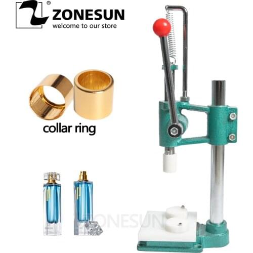 ZONESUN Perfume Glass Bottle Capping Machine Crimping Machines Spray Bottle Perfume Collar Ring Pressing Machine