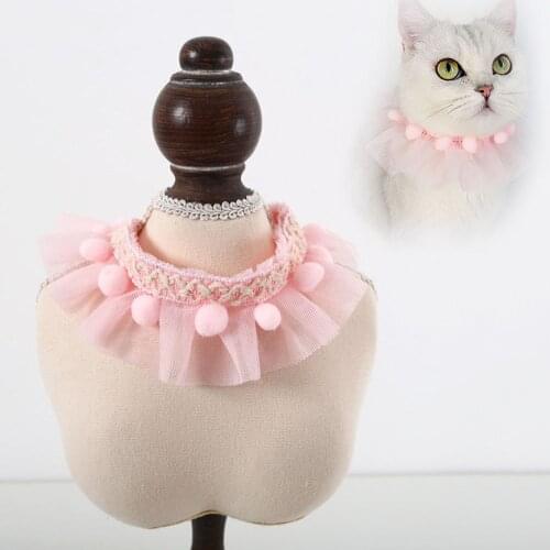 Cute Lace Pet Scarf for Cats Small Puppy Dog Cat Birthday Outfit Cat Bandana Necklace Apparel Adorable Pet Costumes for Kitten