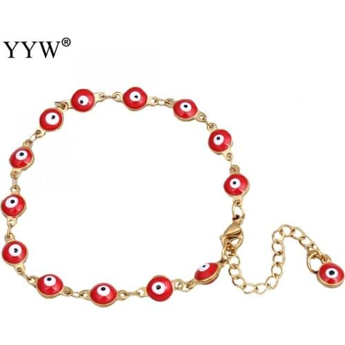 Fashion Evil Eye Unisex Bracelets Golden Multi Colors Pulseras Mujer Pulseira Masculina 6.5inch Unique Personality Jewelry