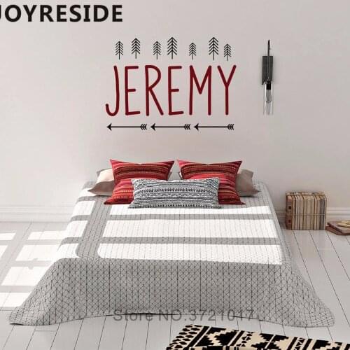 Arrows Trees Patterned Wall Decals Custom Boy Name Art Decal Home Baby Room Sweet Decoration Wall Sticker Personalized Name M157