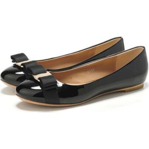 New Hot Patent Leather Women Flats Loafers Shoes Plus Size 34-42 Office Ladies Work Shoes Flats 3.5CM /High Heels 5 Colors Pumps