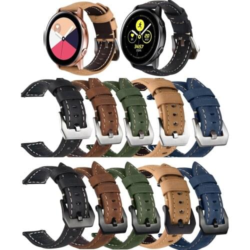 New Genuine Leather Watch Band Strap for Samsung Galaxy Active 2 40mm 44mm Smart Watch Fashion Wrist band for Active3 41mm