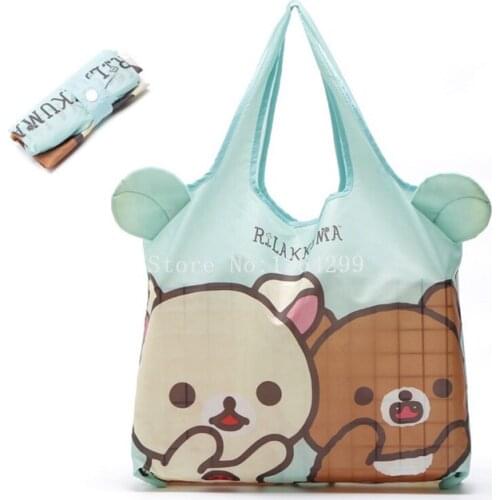 New Cartoon Rilakkuma Girls Woman Big Fold Shopping Bags For Children Gifts
