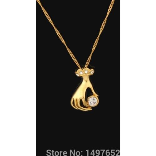 New design18K Gold Color fashion jewelry pendant necklace for women & men hand shape pendant necklace jewelry