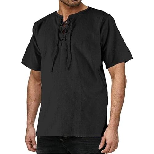 KANCOOLD Shirt Mens New Style Retro Pure color Cotton And Hemp Short Sleeve Fashion Personality Top mens shirts casual may29