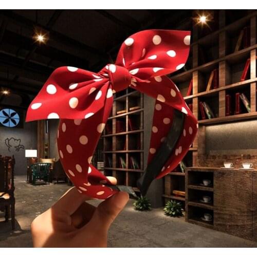 Wide Dot Headband for Women Hairband Dots Print Bow Headband Retro Headwear Headband Girls Teen Hair Headband Turban
