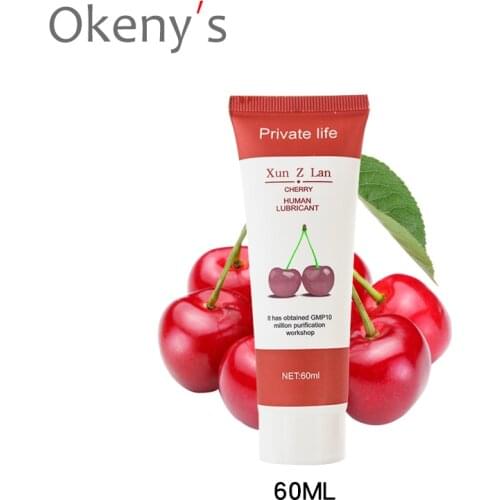 60g Fruit Flavor Lubricant for Anal Sex Oral Sex Massage Oil Cherry Lubricating Oil Water Based Lube Easy To Clean