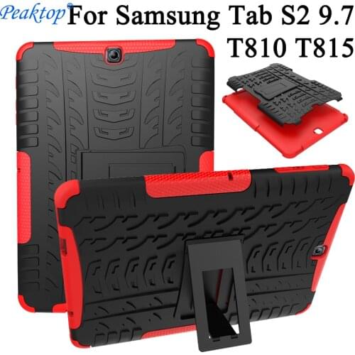 Heavy Duty Armor Tire Style Hybrid TPU PC Hard Cover Case for Samsung GALAXY Tab S2 9.7&quot SM T810 T815 T813 T819 tablet PC