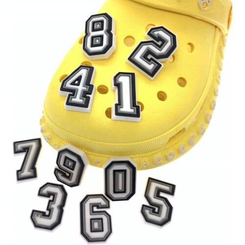 Wholesale Mix 100PCS New Arrival Cartoon Shoes Decoration Number Icon Croc Buckle Accessories Boys Gifts Shoe Charms
