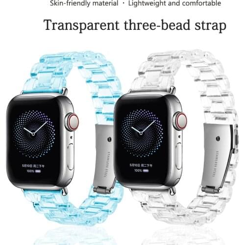 UTHAI A35 Band for apple watch series 6 SE apple watch band 44mm for iwatch 5 4 Universal transparent resin strap 38mm 40mm