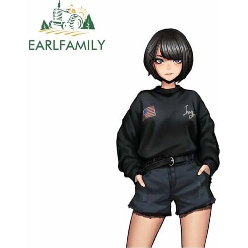 EARLFAMILY 13cm x 6.4cm For Girl Car Truck Decal Cartoon Car Stickers Scratch-Proof Vinyl Material Waterproof Decoration