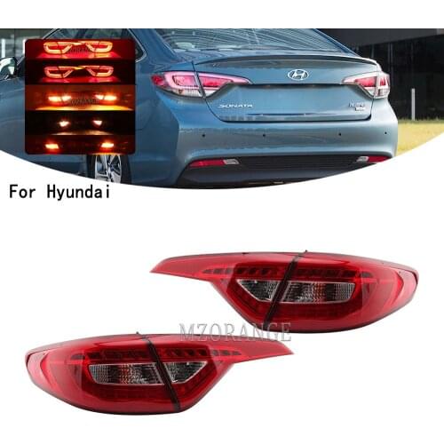 MZORANGE 1 Set/4 Pcs LED Rear Tail Light For Hyundai Sonata 9 2015 2016 2017 Brake Taillights Signal Lamp Car Accessories