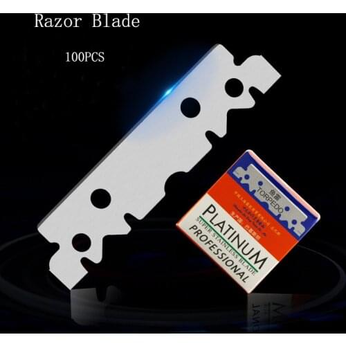 100pcs Import Razor Blade Stainless Steel Razor Blades Men Shaving Razor Shaver Manual Razor Blade Shaving Hairdressing Tool