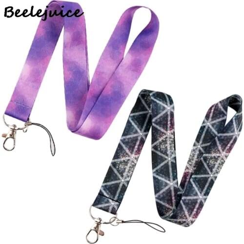 24pcs Triangular Diamond Geometry Lanyards Cool Neck Strap webbings ribbons Phone Keys ID Card Holder Lanyard Keys DIY Hang Rope