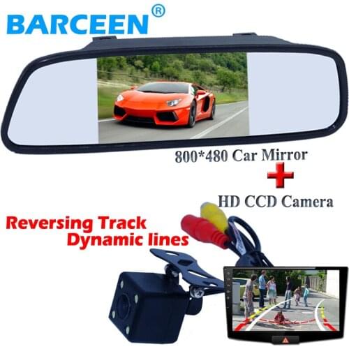Hd lcd car parking monitor bring 4.3" screen with 170 angle car backup camera Dynamic track line for different cars