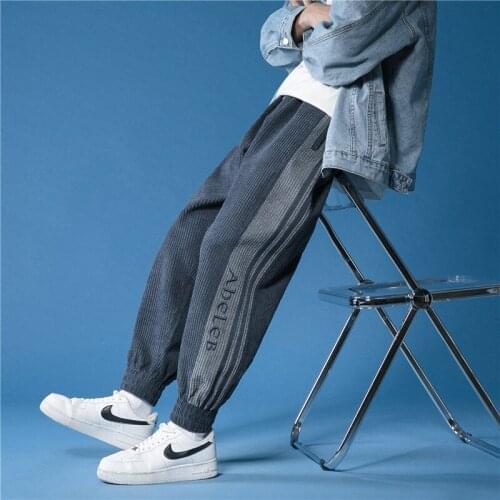 2021 New Corduroy Pants Streetwear Joggers Spring Fashion Ankle-Length Harem Hip Hop Casual Trousers FashionsBaggy Pants Mens
