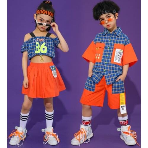 110-170cm Childrens Modern Jazz Dance Costume Girls Boys Hip-Hop Street Dancing Clothes Kids Stage Performance Costumes DL6315