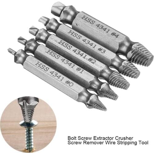 6pcs Damaged Screw Remover Set Broken Screws Bolt Extractor Damaged Screw Extractor Drill Bits Guide Set Removal Tool