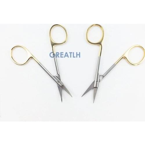 Eye scissors Gold handle Cosmetic plastic surgery instruments Nasal and Eye Plastic Surgery Tools